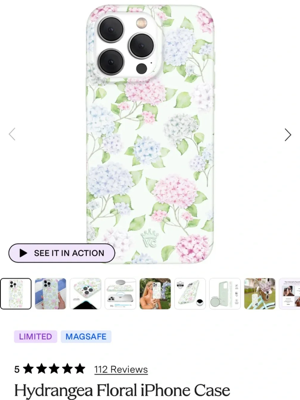 Velvet caviar IPhone 15 Pro Max  Hydrangea Floral iPhone Case MagSafe